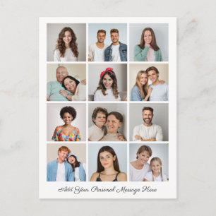 Create Your Own 12 Photo Collage Add Your Greeting Postcard