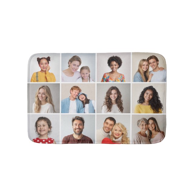 Create Your Own 12 Photo Collage Bath Mat (Front)