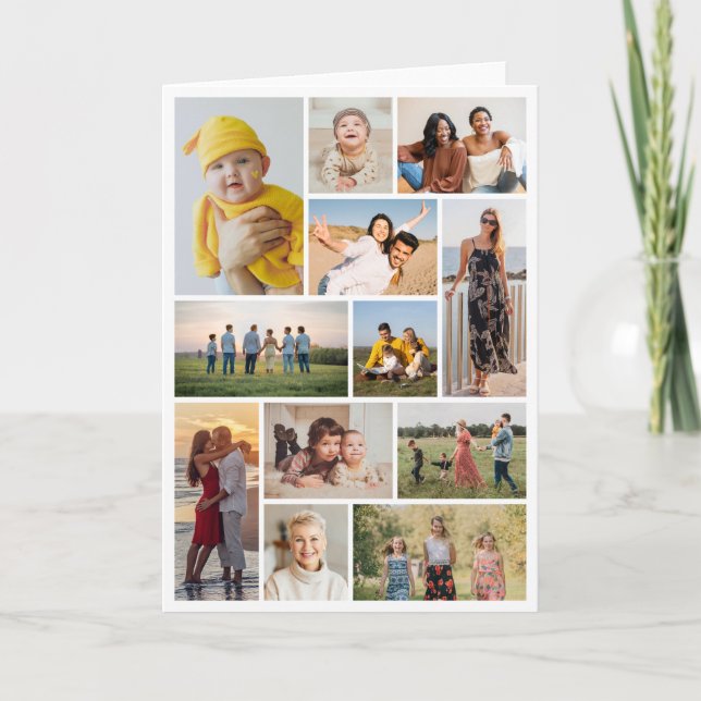 Create Your Own 12 Photo Collage Card (Front)
