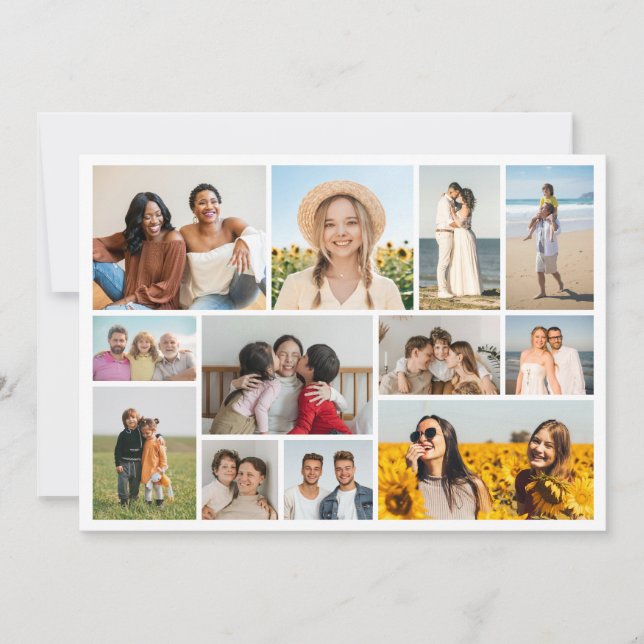 Create Your Own 12 Photo Collage Card (Front)