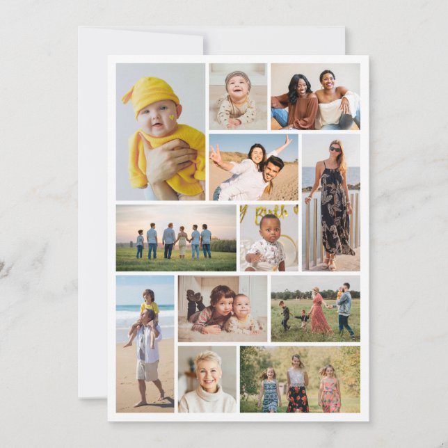 Create Your Own 12 Photo Collage Card (Front)