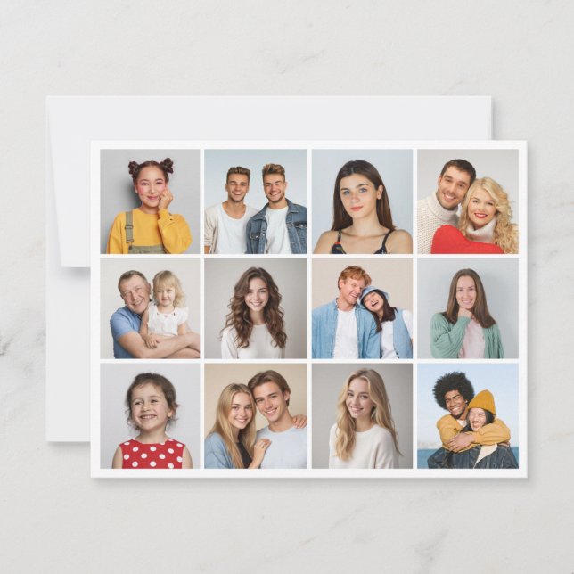 Create Your Own 12 Photo Collage Card (Front)