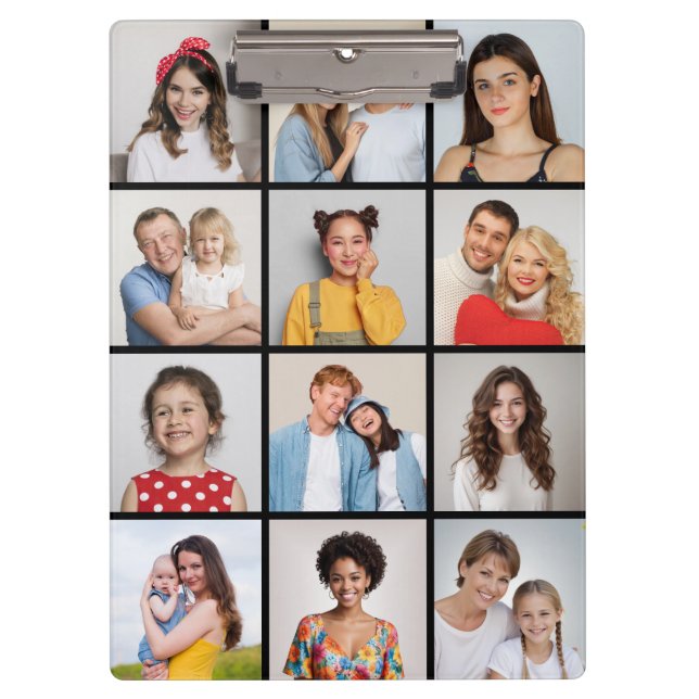 Create Your Own 12 Photo Collage Clipboard (Front)
