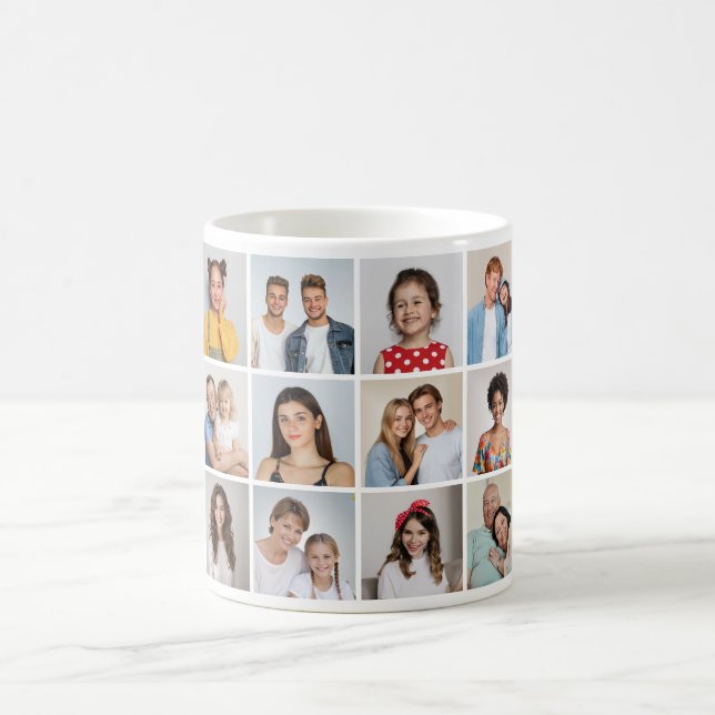 Create Your Own 12 Photo Collage Coffee Mug (Center)
