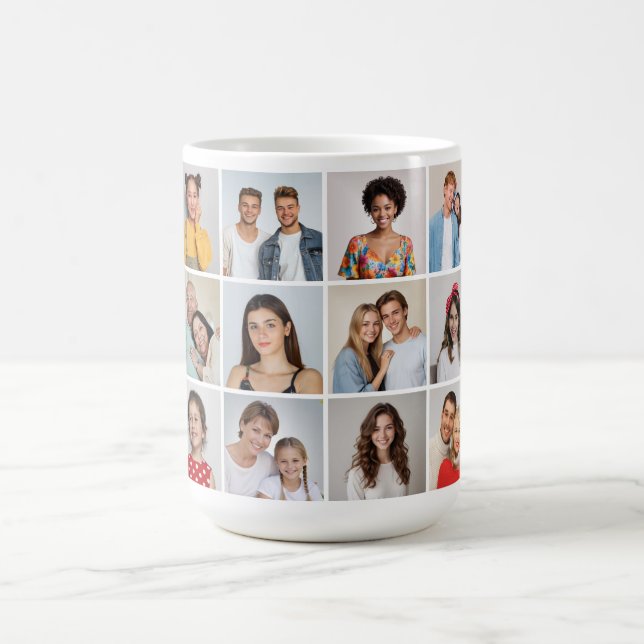 Create Your Own 12 Photo Collage Coffee Mug (Center)