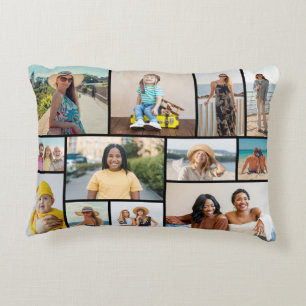 Create Your Own 12 Photo Collage Decorative Cushion