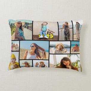 Create Your Own 12 Photo Collage  Decorative Cushion