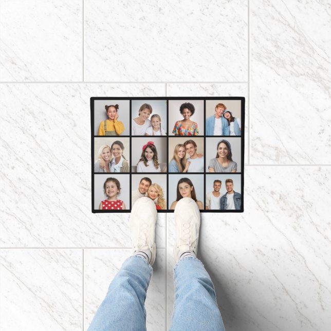 Create Your Own 12 Photo Collage Doormat (Indoor)