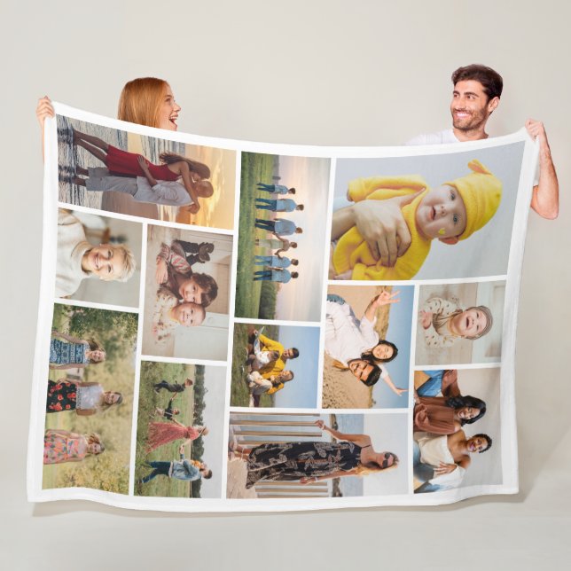 Create Your Own 12 Photo Collage Fleece Blanket (In Situ)