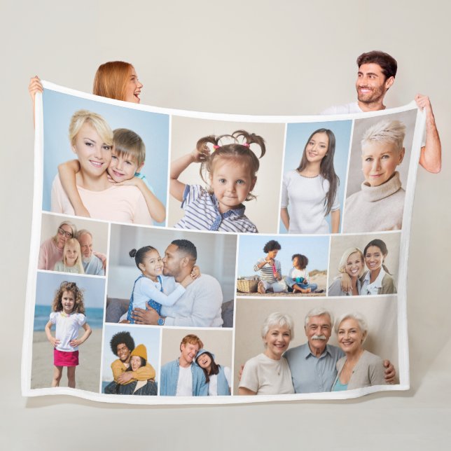 Create Your Own 12 Photo Collage Fleece Blanket (In Situ)