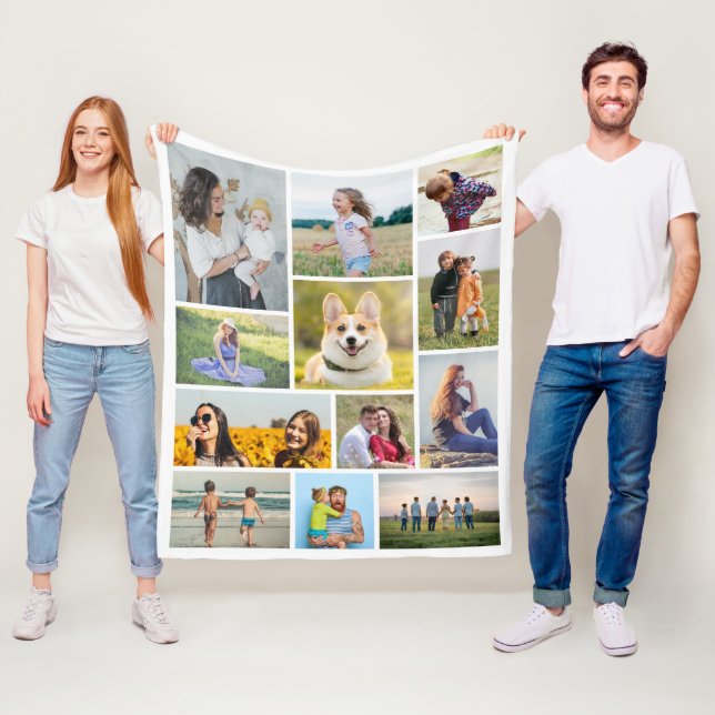 Create Your Own 12 Photo Collage Fleece Blanket (In Situ)
