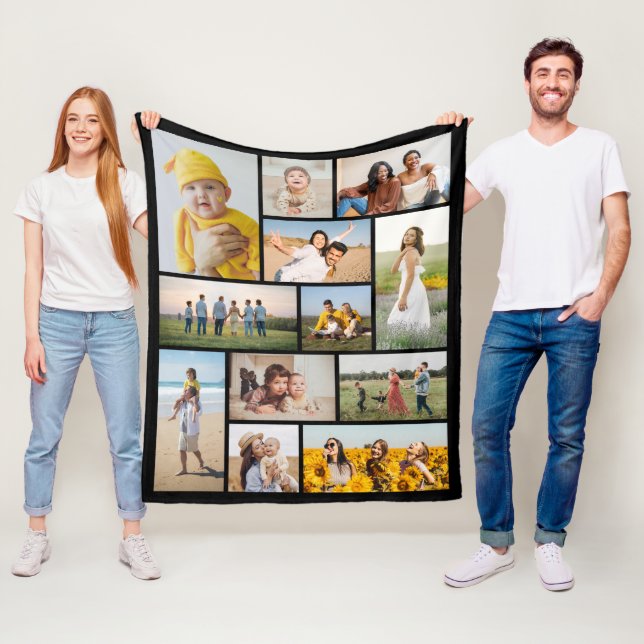 Create Your Own 12 Photo Collage Fleece Blanket (In Situ)