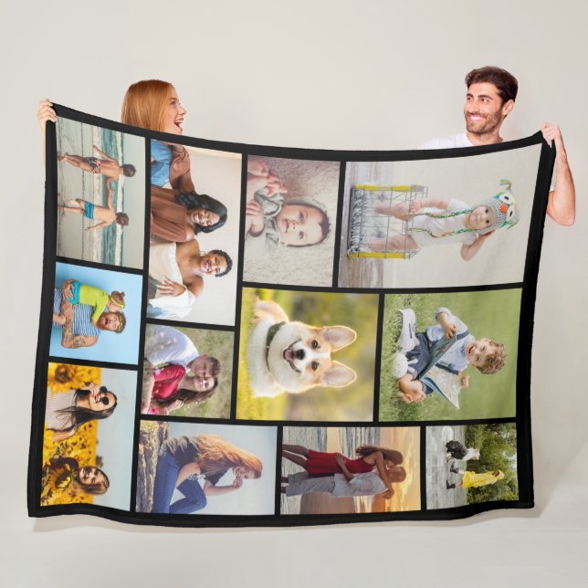Create Your Own 12 Photo Collage Fleece Blanket (In Situ)