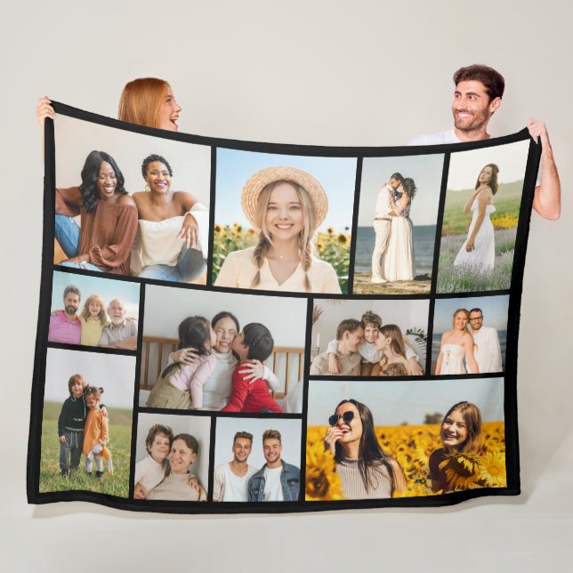 Create Your Own 12 Photo Collage Fleece Blanket (In Situ)