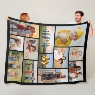 Create Your Own 12 Photo Collage Fleece Blanket