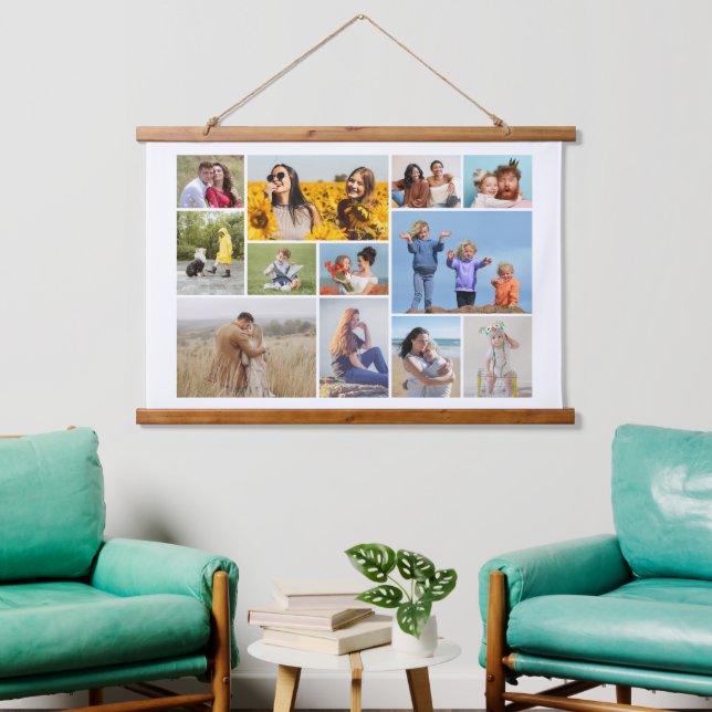 Create Your Own 12 Photo Collage Hanging Tapestry (Living Room)