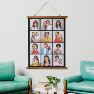 Create Your Own 12 Photo Collage Hanging Tapestry