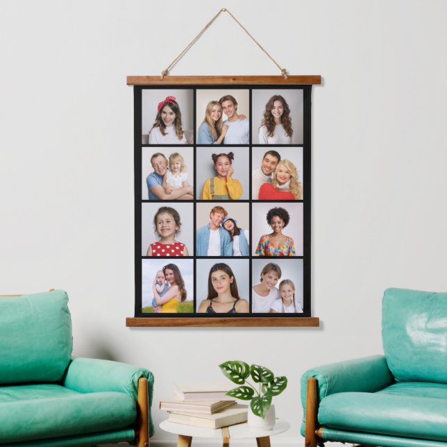 Create Your Own 12 Photo Collage Hanging Tapestry (Living Room)