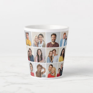 Create Your Own 12 Photo Collage Latte Mug