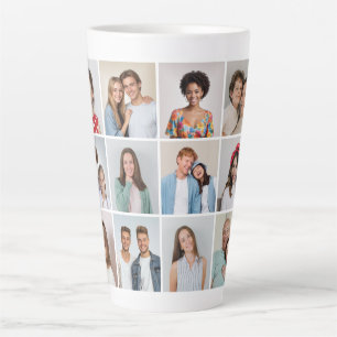 Create Your Own 12 Photo Collage Latte Mug