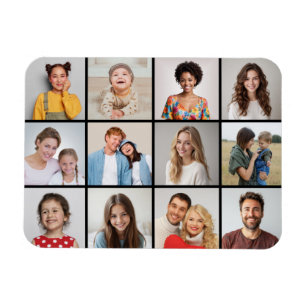 Create Your Own 12 Photo Collage Magnet