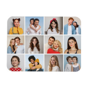 Create Your Own 12 Photo Collage Magnet
