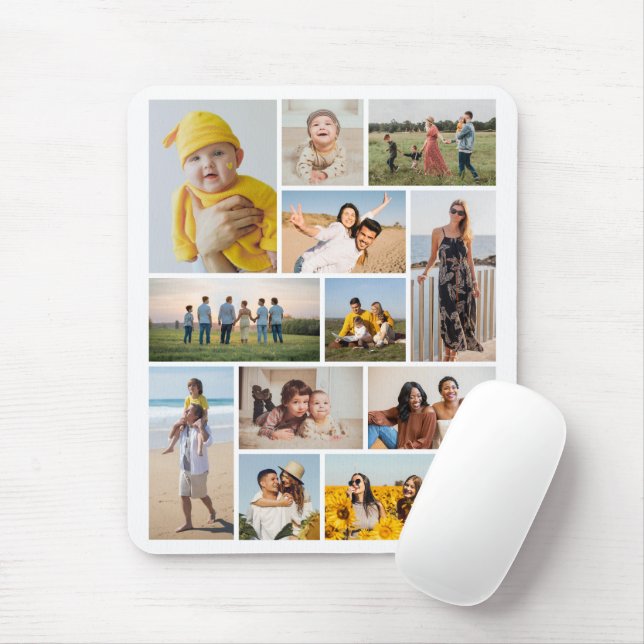 Create Your Own 12 Photo Collage Mouse Pad (With Mouse)