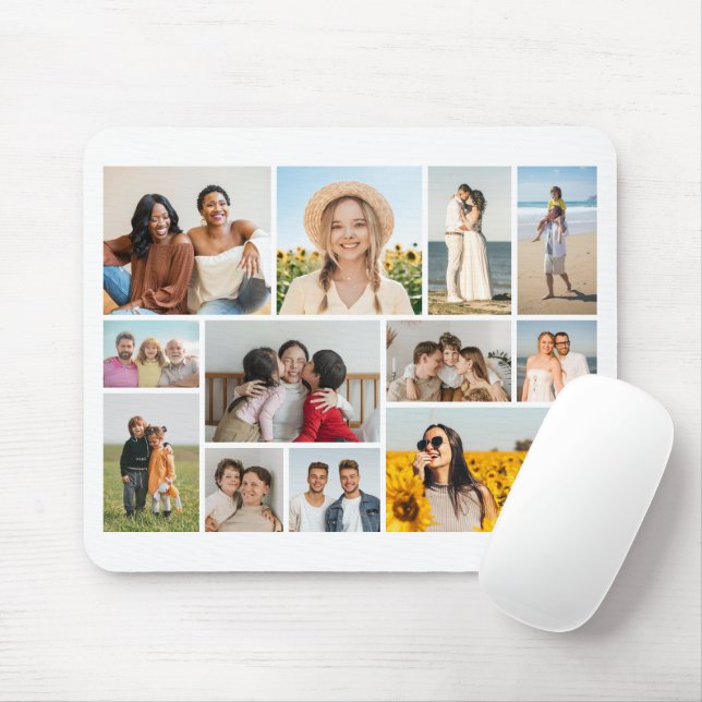 Create Your Own 12 Photo Collage  Mouse Pad (With Mouse)