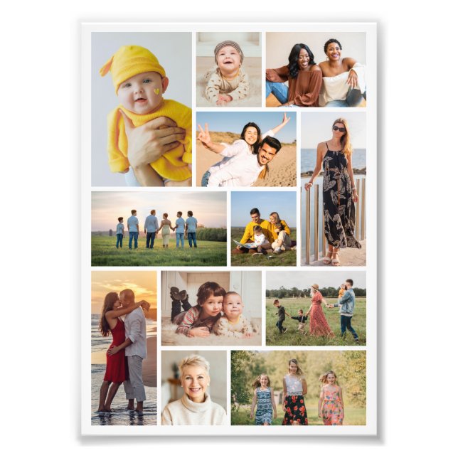 Create Your Own 12 Photo Collage Photo Enlargement (Front)