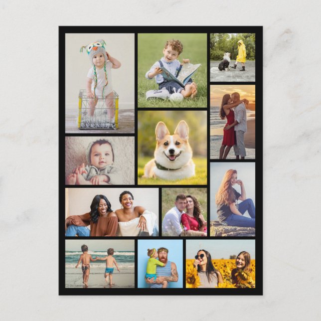 Create Your Own 12 Photo Collage Postcard (Front)