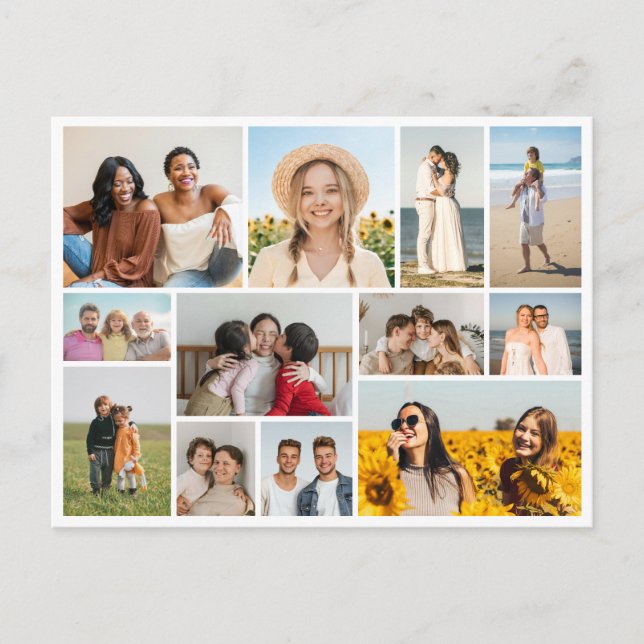 Create Your Own 12 Photo Collage Postcard (Front)
