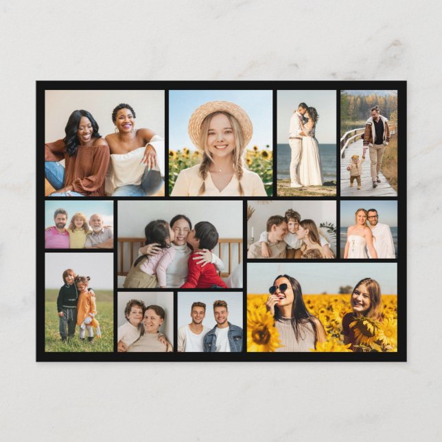 Create Your Own 12 Photo Collage  Postcard (Front)