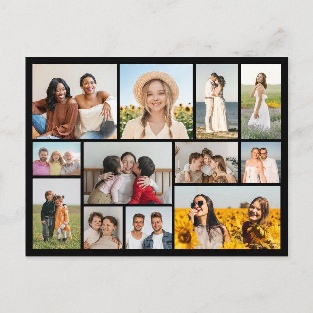 Create Your Own 12 Photo Collage  Postcard (Front)
