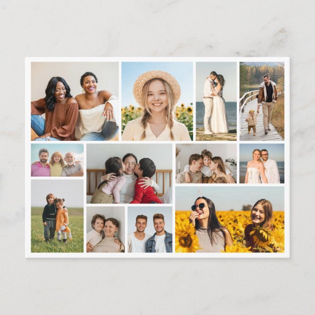 Create Your Own 12 Photo Collage Postcard (Front)