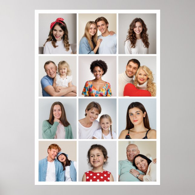 Create Your Own 12 Photo Collage Poster (Front)