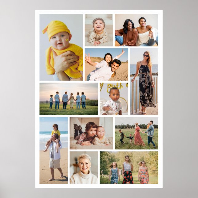 Create Your Own 12 Photo Collage Poster (Front)