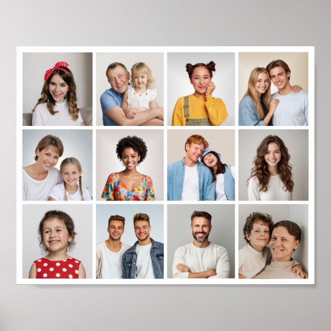 Create Your Own 12 Photo Collage  Poster (Front)