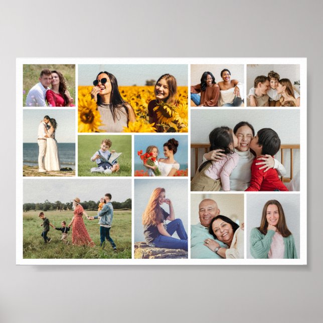 Create Your Own 12 Photo Collage Poster (Front)