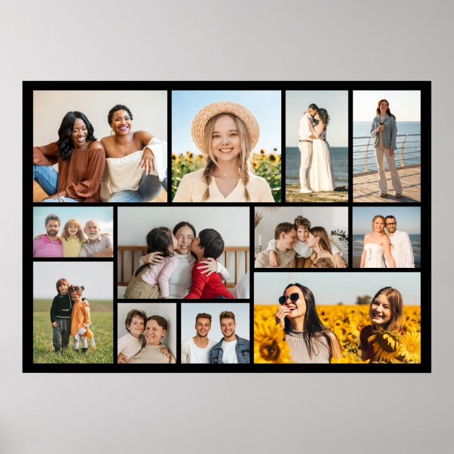 Create Your Own 12 Photo Collage Poster (Front)