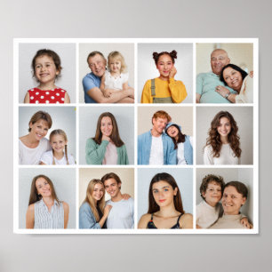 Create Your Own 12 Photo Collage  Poster