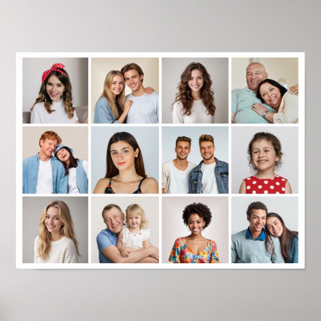 Create Your Own 12 Photo Collage Poster (Front)