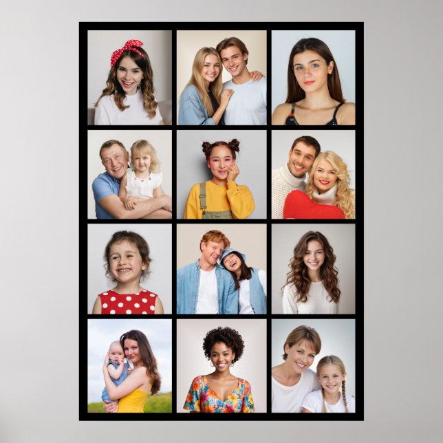 Create Your Own 12 Photo Collage  Poster (Front)
