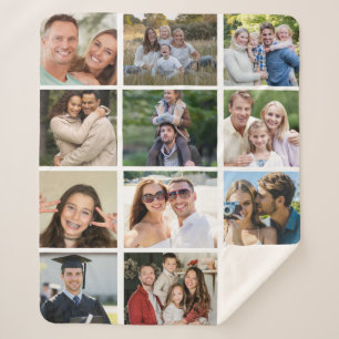 Create your Own 12 Photo Collage  Sherpa Blanket