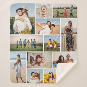 Create Your Own 12 Photo Collage Sherpa Blanket