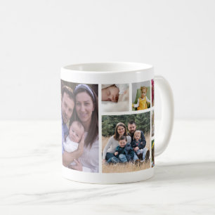 Create Your Own 13 Family Photo Collage White Coffee Mug