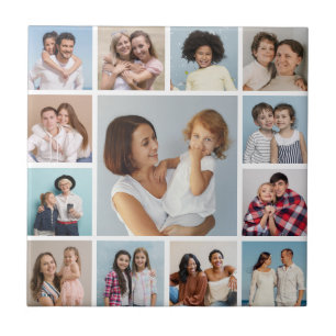 Create Your Own 13 Photo Collage Ceramic Tile