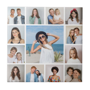 Create Your Own 13 Photo Collage Ceramic Tile