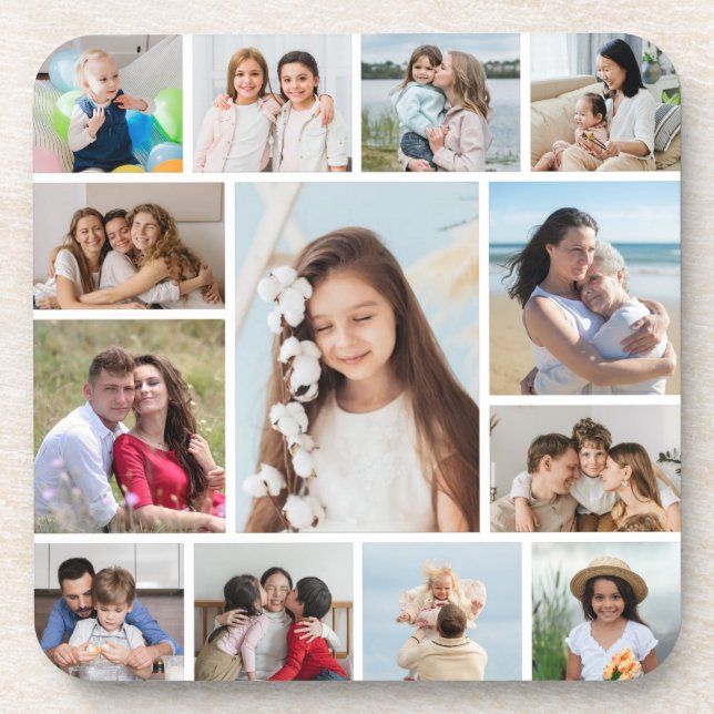 Create Your Own 13 Photo Collage Coaster (Front)