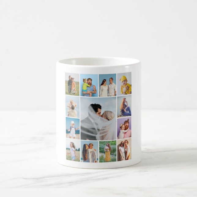 Create Your Own 13 Photo Collage Coffee Mug (Center)