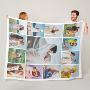 Create Your Own 13 Photo Collage Fleece Blanket